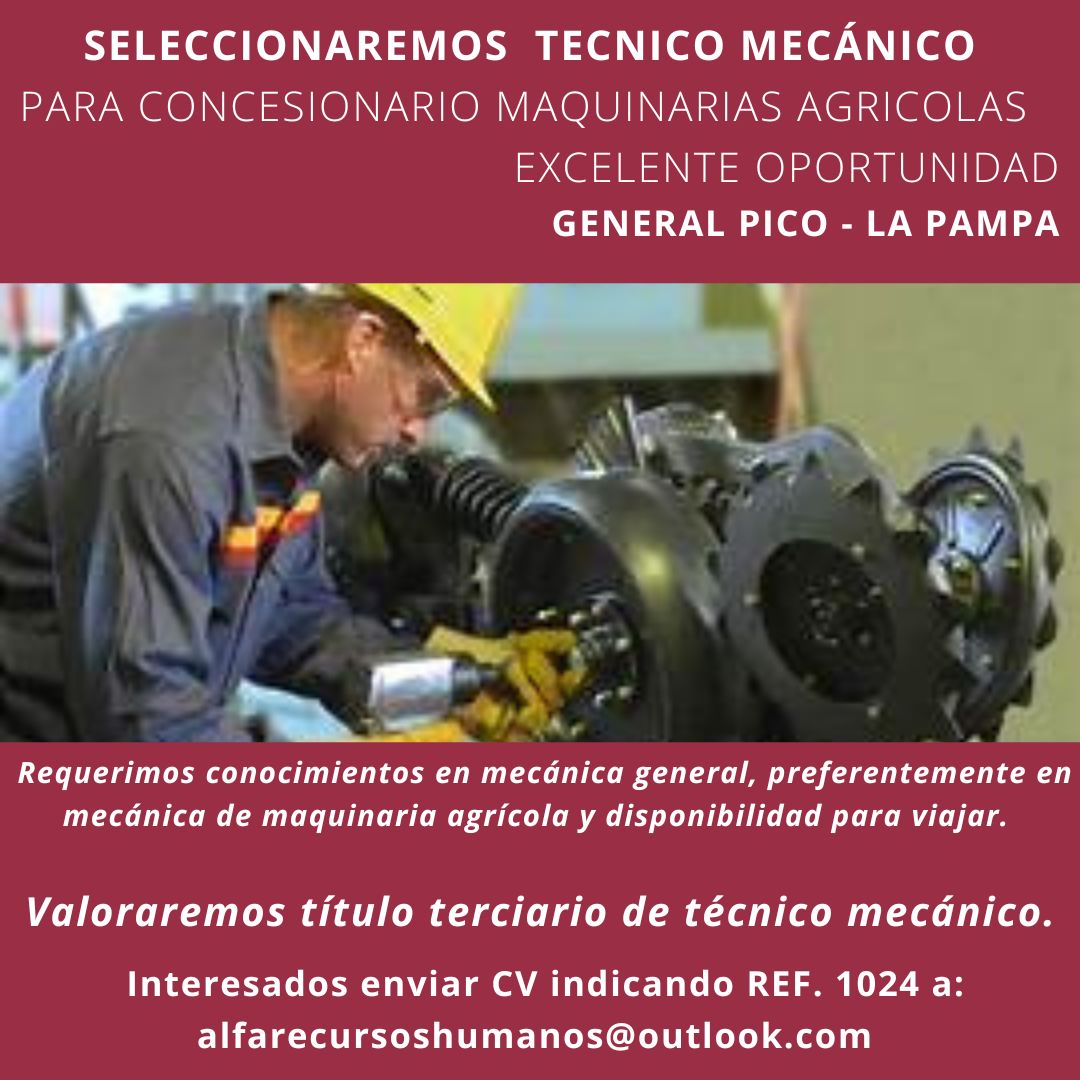 Oferta laboral - Técnico mecánico